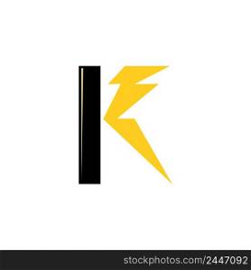 Letter K Power energy icon vector design