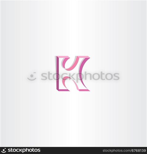 letter k purple ribbon logo element symbol sign