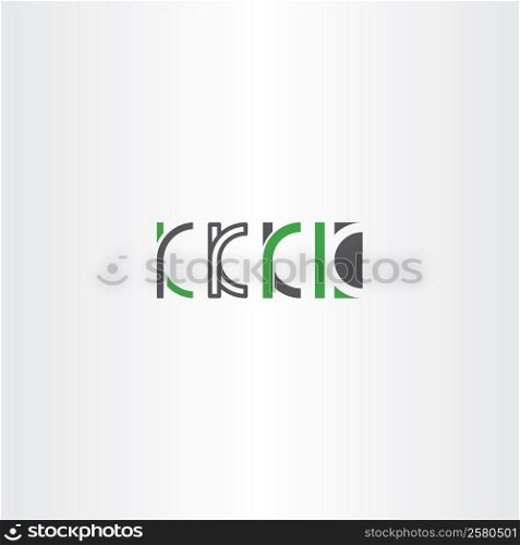 letter k set logo icon vector green gray design