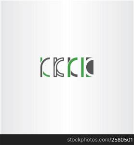 letter k set logo icon vector green gray design