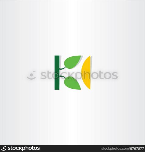 letter k tree leaf logo symbol design