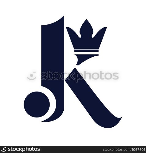 Letter K with crown logo design.