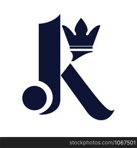 Letter K with crown logo design.