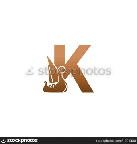 Letter K with logo icon viking sailboat design template illustration