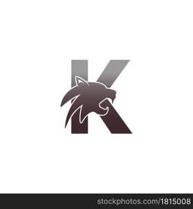 Letter K with panther head icon logo vector template