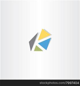 letter k with triangles logo logotype icon design