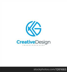 Letter KG design template. Business logo. Minimalistic brand identity