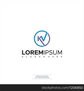 Letter KV Logo Icon vector logo for business and company identity Premium Design