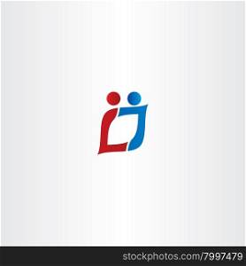 letter l and j people logo vector icon symbol