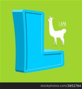 "Letter "L" Animal Lama. Animals Alphabet vector&#xA;"