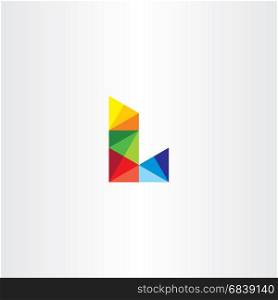 letter l colorful triangles logo