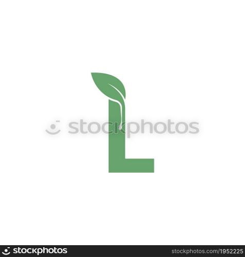 Letter L icon leaf design concept template vector
