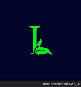 letter l leaf nature, eco green logo template vector illustration. letter l leaf nature, eco green logo template vector isolated