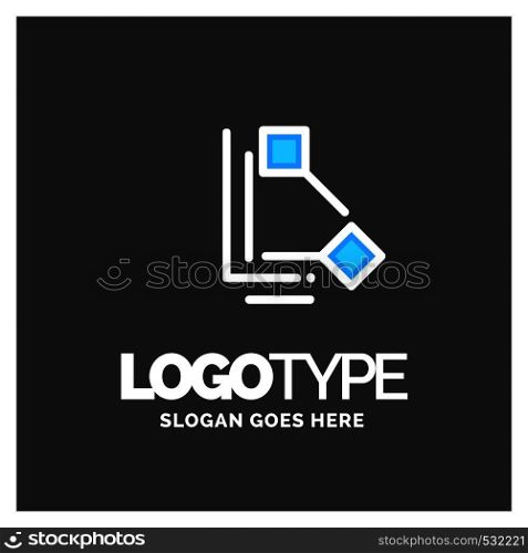 Letter L logo, Business corporate logo design vector. Blue and White Logo over Gray background. digital letter icon template for technology. Square shape, Colorful, Technology and digital abstract dot connection. Blue and white Color logo design 100% Editable Template.