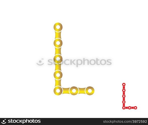 letter L logo chain concept illustration