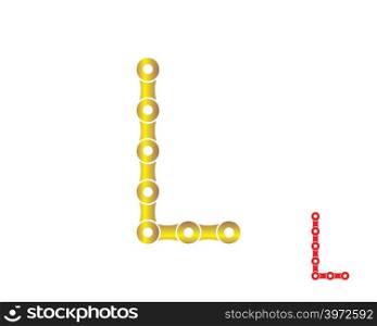 letter L logo chain concept illustration