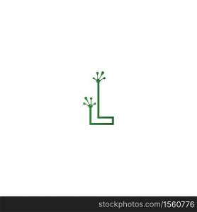 Letter L logo design frog footprints concept icon illustration