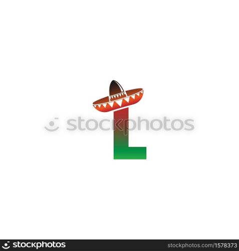 Letter L Mexican hat concept design illustration