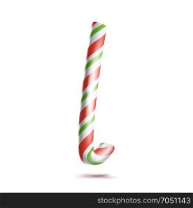 Letter L Vector. 3D Realistic Candy Cane Alphabet Symbol In Christmas Colours. New Year Letter Textured With Red, White. Typography Template. Striped Craft Isolated Object. Xmas Art Illustration. Letter L Vector. 3D Realistic Candy Cane Alphabet Symbol In Christmas Colours. New Year Letter Textured With Red, White. Typography Template. Striped Craft Isolated Object. Xmas Art