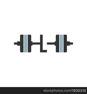 Letter L with barbell icon fitness design template vector