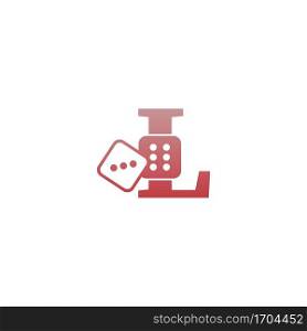 Letter L with dice two icon logo template vector
