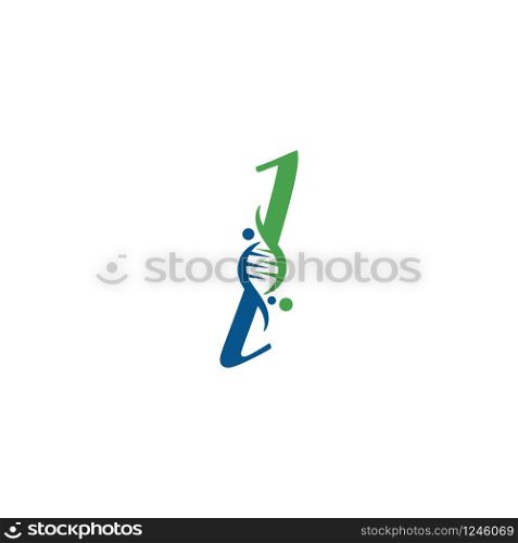 Letter L with DNA logo or symbol Template design vector