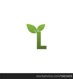 Letter L With green Leaf Symbol Logo Template