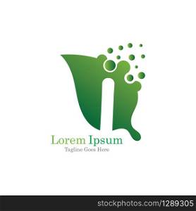Letter L with leaf creative logo concept template design symbol modern