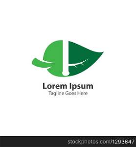 Letter L with leaf logo concept template design symbol