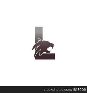 Letter L with panther head icon logo vector template