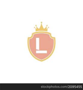 Letter L with shield icon logo design illustration vector