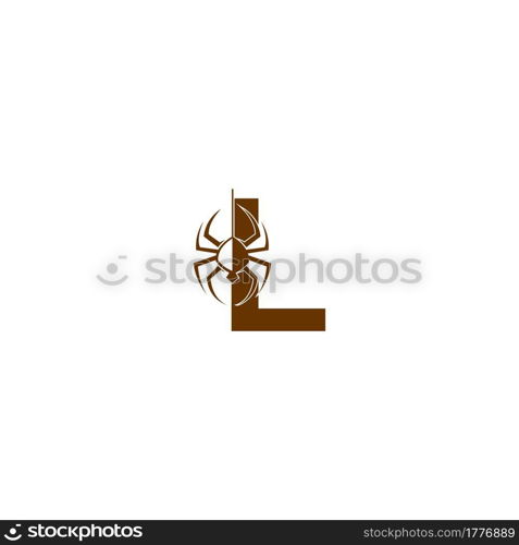 Letter L with spider icon logo design template vector