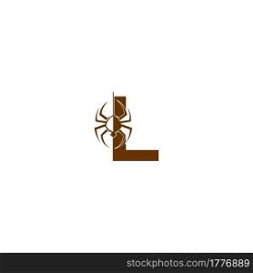 Letter L with spider icon logo design template vector