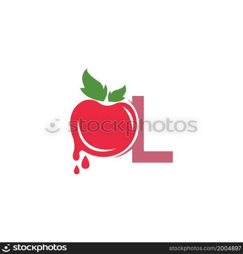Letter L with tomato icon logo design template illustration vector