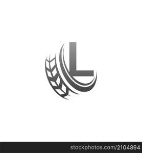 Letter L with trailing wheel icon design template illustration vector