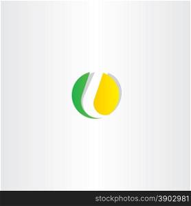 letter l yellow green circle symbol design