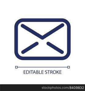 Letter linear ui icon. Send and receive envelope. Digital correspondence and messaging. GUI, UX design. Outline isolated user interface element for app and web. Editable stroke. Arial font used. Letter linear ui icon