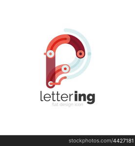 Letter logo business icon. Letter logo business linear icon on white background. Alphabet initial letters company name concept. Flat thin line segments connected to each other. Flat cartoon industrial wire or tube design of ABC typeface