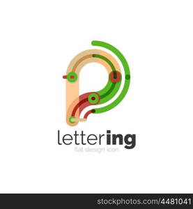 Letter logo business icon. Letter logo business linear icon on white background. Alphabet initial letters company name concept. Flat thin line segments connected to each other. Flat cartoon industrial wire or tube design of ABC typeface