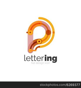 Letter logo business icon. Letter logo business linear icon on white background. Alphabet initial letters company name concept. Flat thin line segments connected to each other. Flat cartoon industrial wire or tube design of ABC typeface