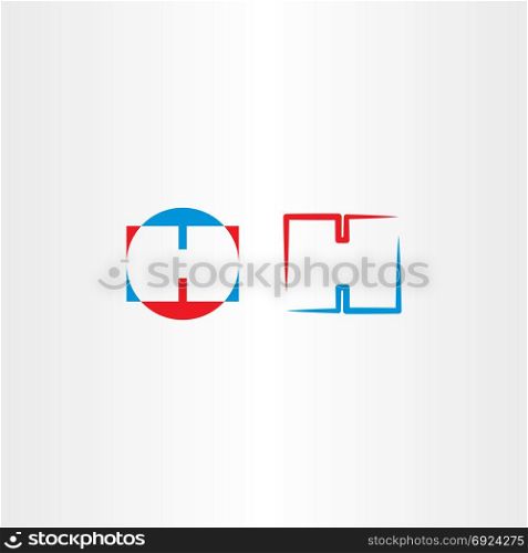 letter logo h icon vector blue red logotype design