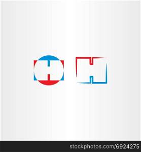 letter logo h icon vector blue red logotype design