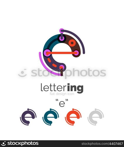 Letter logo line concept. Letter logo line concept isolated on white. Connected color segments