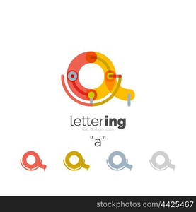 Letter logo line concept. Letter logo line concept isolated on white. Connected color segments