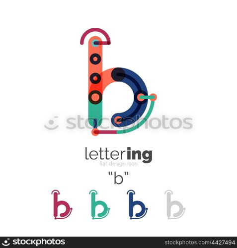 Letter logo line concept. Letter logo line concept isolated on white. Connected color segments