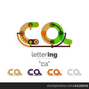 Letter logo line concept. Letter logo line concept isolated on white. Connected color segments