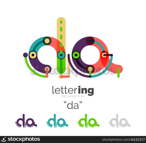 Letter logo line concept. Letter logo line concept isolated on white. Connected color segments