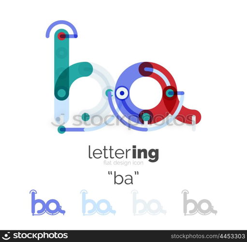 Letter logo line concept. Letter logo line concept isolated on white. Connected color segments