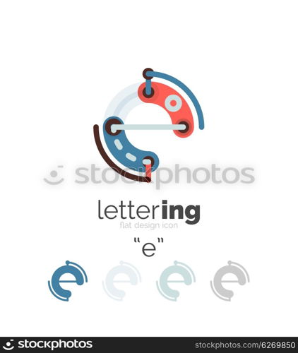 Letter logo line concept. Letter logo line concept isolated on white. Connected color segments