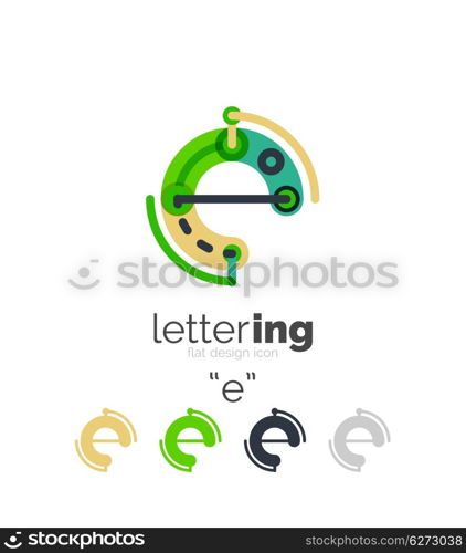 Letter logo line concept. Letter logo line concept isolated on white. Connected color segments